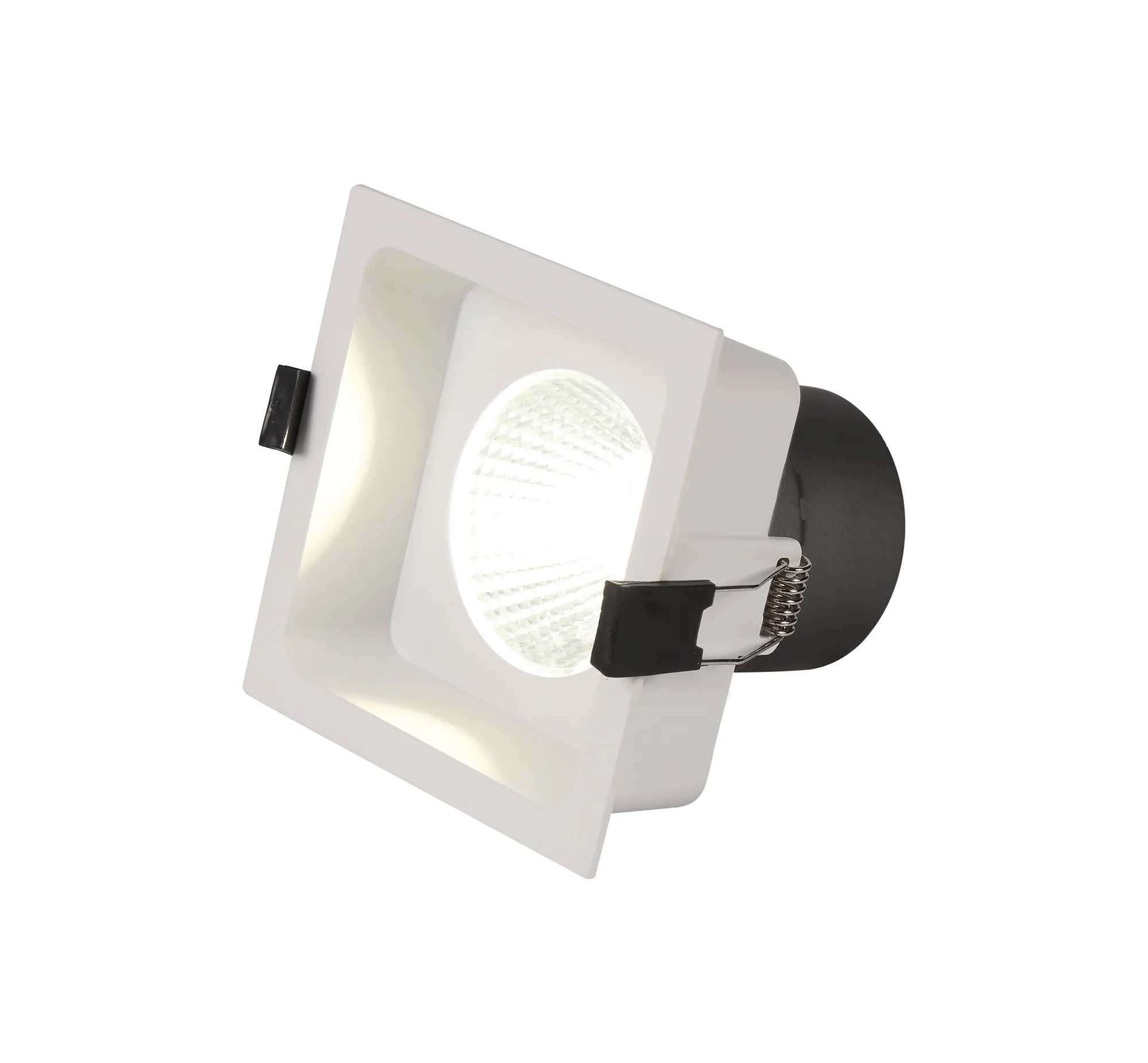 DM201380  Bodar SQ 20, 20W Fixed LED Square Deep Recessed Downlight Matt White 1660lm 10° 5000K IP20